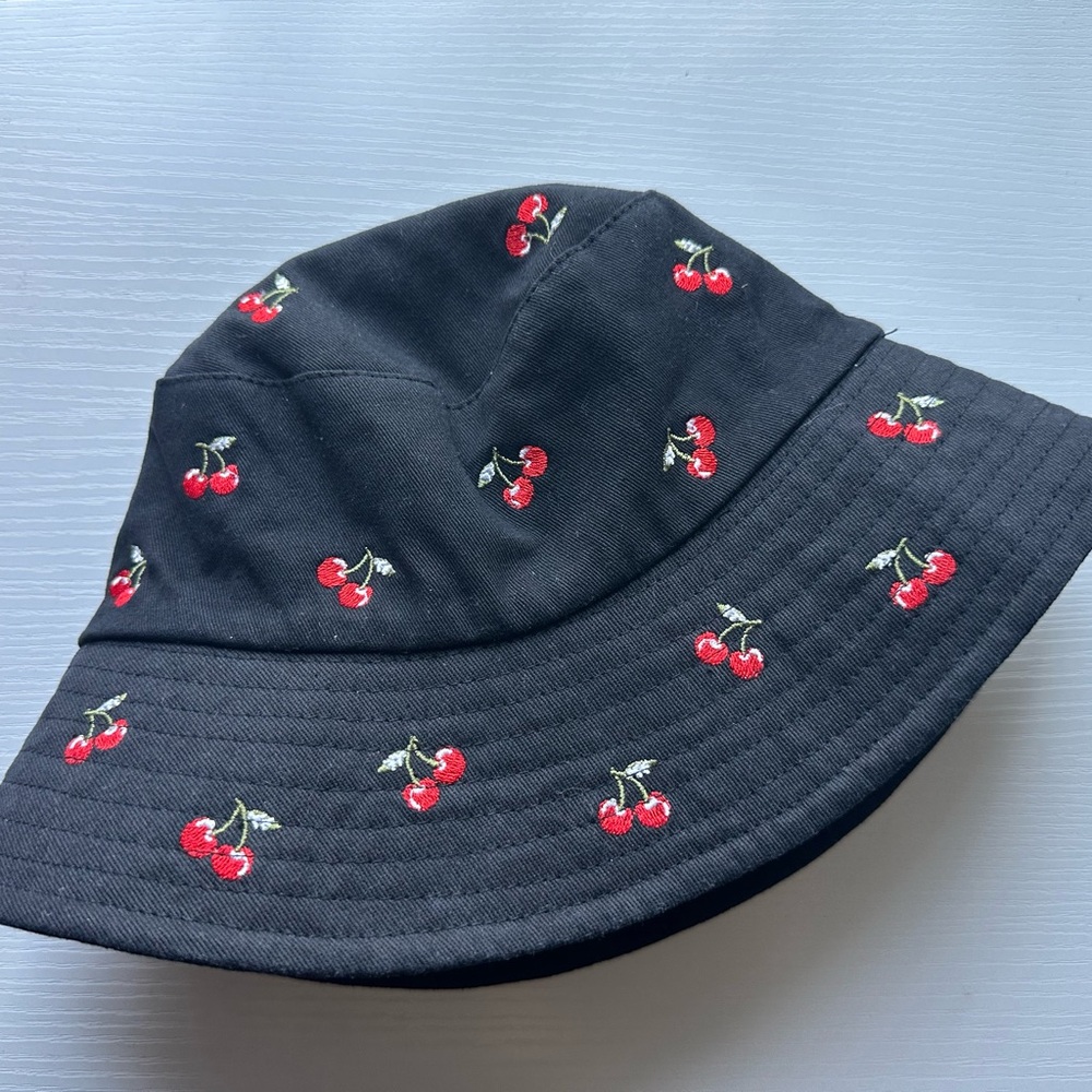 Forever 21 Cherry Embroidered Bucket Hat